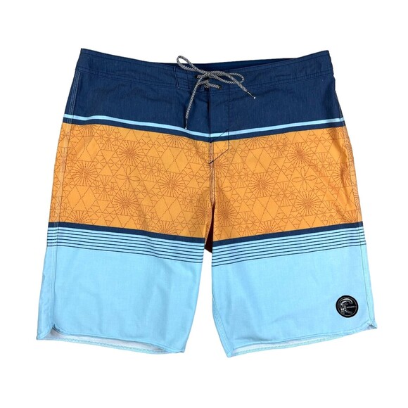 O'Neill Men's Hyperfreak Stretch Board Short 36 Trunks Blue Orange Boardshort - Picture 1 of 7